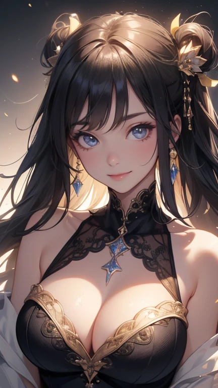 (Extremely detailed CG Unity 8K wallpaper), The most beautiful works of art in the world, (Large Breasts:1.5)((Cleavage))Upper Body,Hallyu idol,
