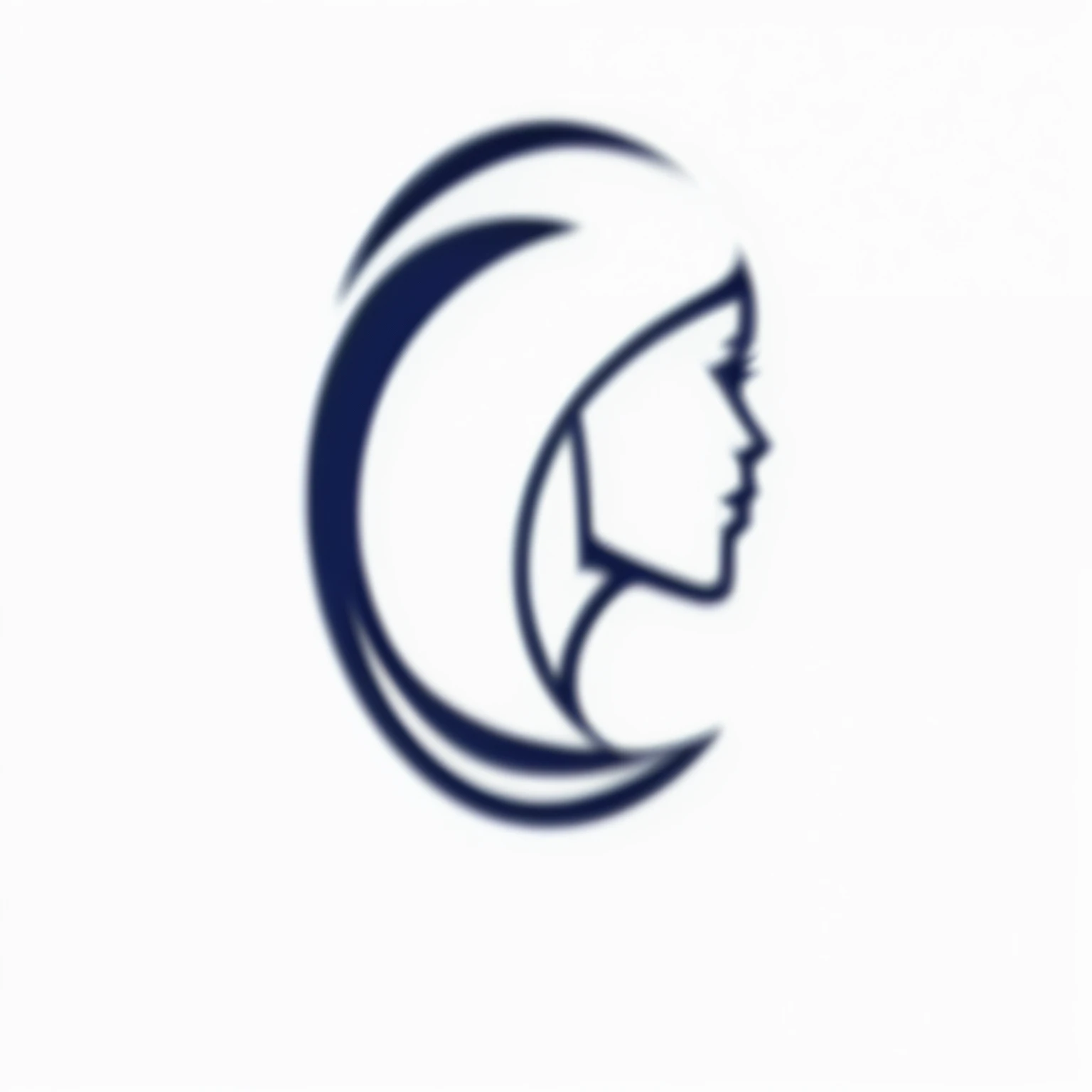 the logo of the women's health center, contour image, avatar image, logo, logo, contour picture, company logo, iconic logo, rounded logo, High-quality photos, head shot, business logo, contour, logo without text, sleek head, best logo, Half Moon, Brand Logo, illustrated logo, catia, head, round logo, image, navy,monochrome。icon