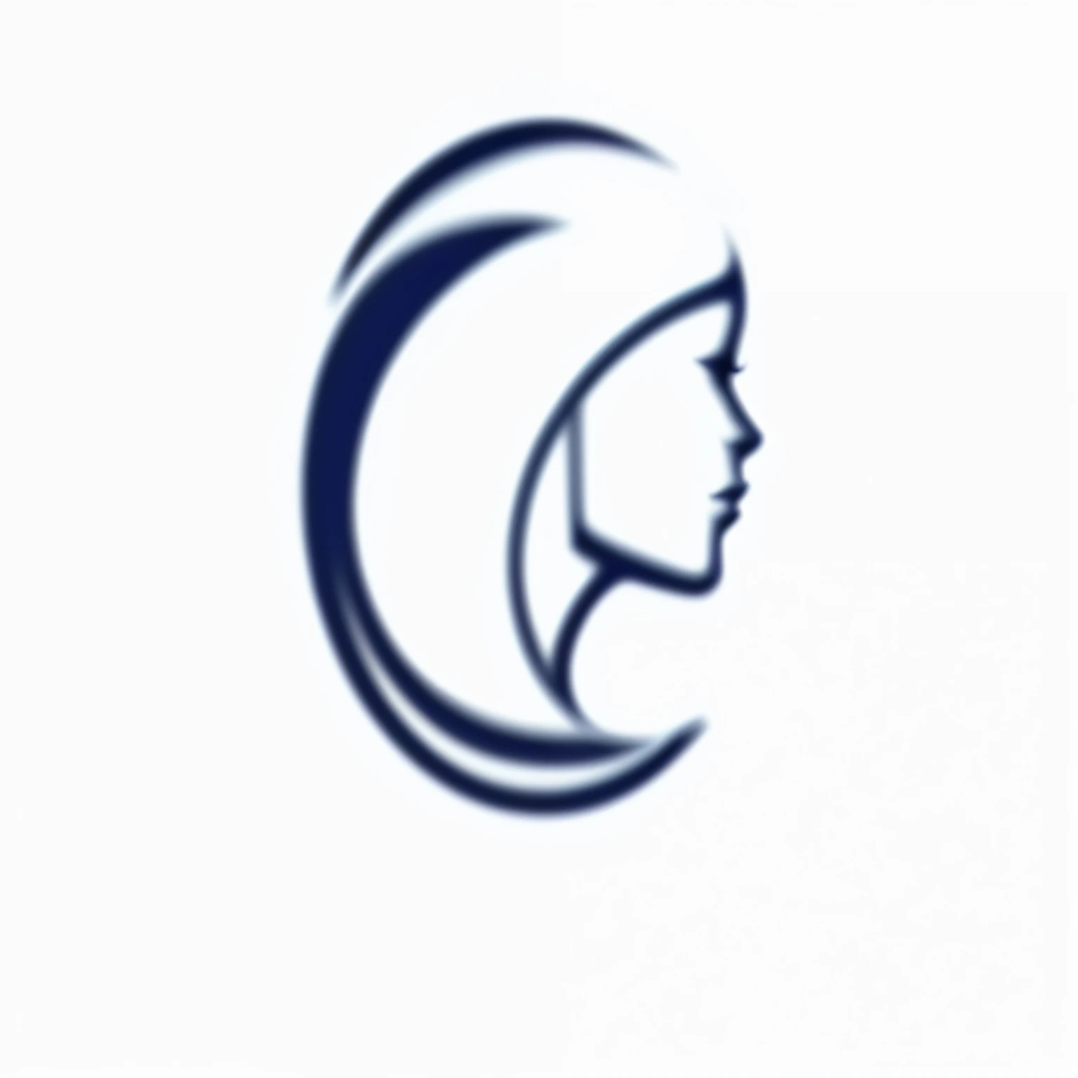 the logo of the women's health center, contour image, avatar image, logo, logo, contour picture, company logo, iconic logo, rounded logo, High-quality photos, head shot, business logo, contour, logo without text, sleek head, best logo, Half Moon, Brand Logo, illustrated logo, catia, head, round logo, image, navy,monochrome。icon