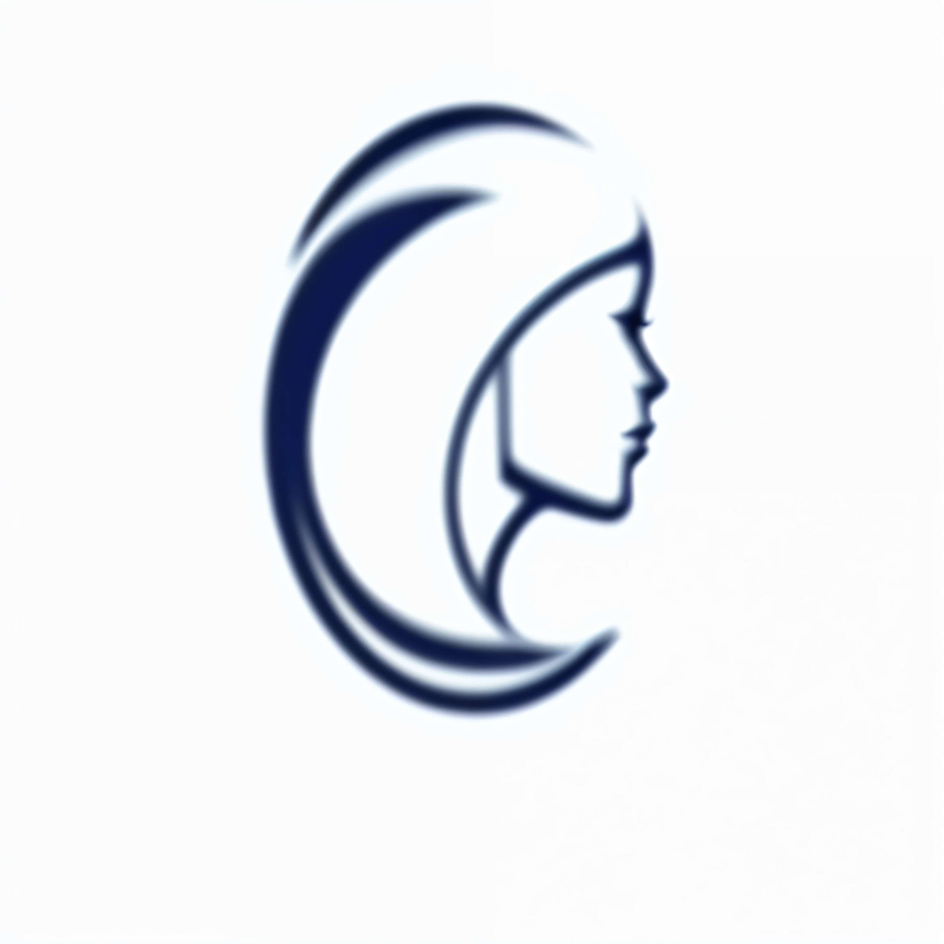 the logo of the women's health center, contour image, avatar image, logo, logo, contour picture, company logo, iconic logo, rounded logo, High-quality photos, head shot, business logo, contour, logo without text, sleek head, best logo, Half Moon, Brand Logo, illustrated logo, catia, head, round logo, image, navy，monochrome。icon
