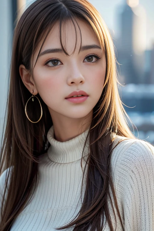 (Only one young girl Very detailed Beautiful face), Great face and great quality:1.4), (Super detailedな), (Very detailed CG synthesis 8k wallpaper), Very detailed, High resolution raw color photos, Professional photography, Realistic portraits, Great face and eyes, ((Brown eyes)), (((Straight long hair))), Model, Depth of written boundary, ,33 years old,,(fashionable earrings)Mastepiece、highest quality、Super detailed、details、High resolution、8k wallpaper、Perfect dynamic composition、Beautiful detailed eyes、Natural Lip、Dark purple knit dress、Big Breasts、Cleavage、Cross-legged,A living room decorated in blue
