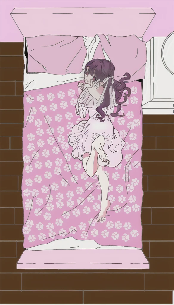 anime girl tumbado en la cama with pink sheets and pink sheets, posando en la cama, tumbado en la cama, !!Retrato de cuerpo entero!!, en mi cama, 8k!!, barbie anime en medias blancas, nekomimi, acostado en la cama, acostado en la cama, acostado en una cama, , acostado en la cama!!!! frazada, contenido descargable, despertando