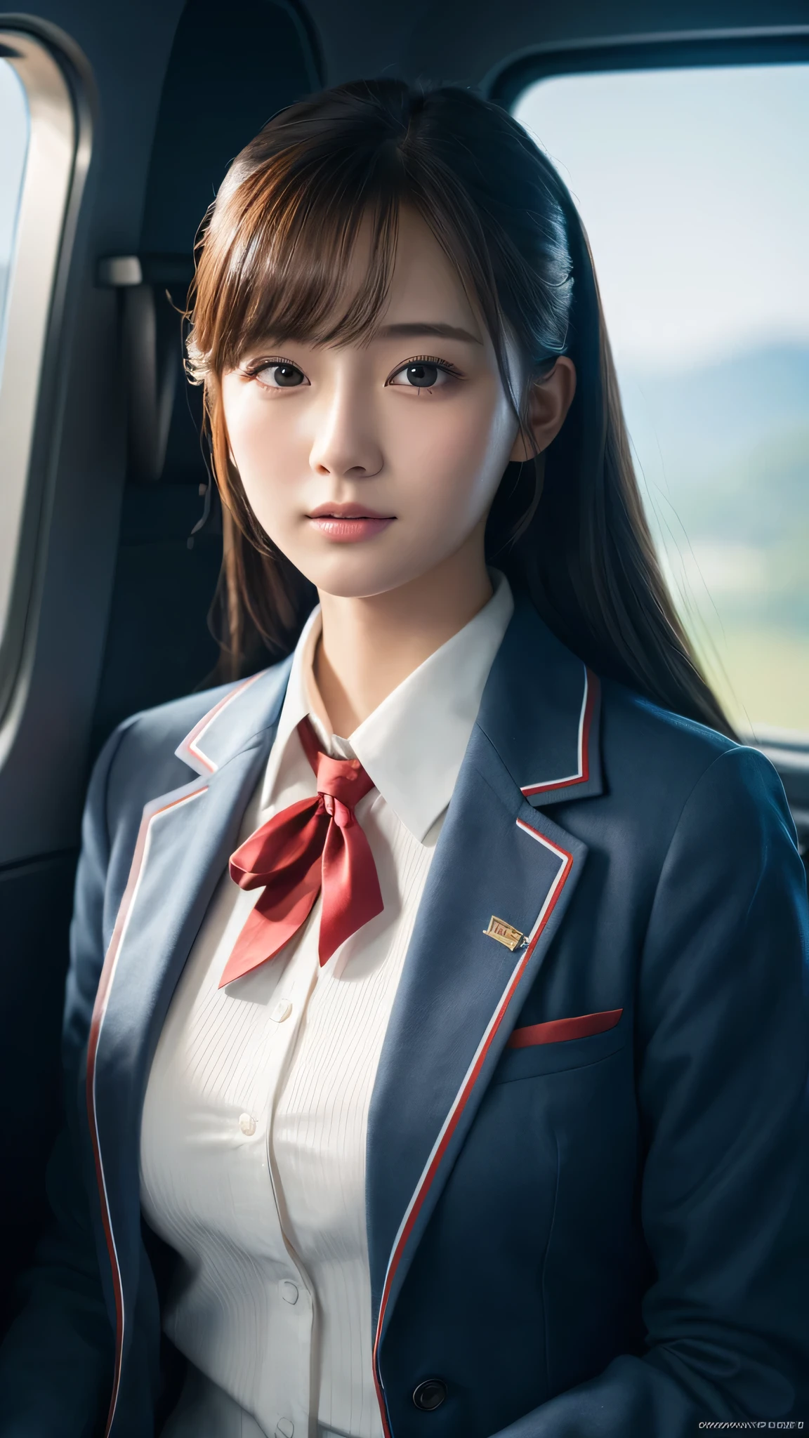 Super detailed, High resolution, Super detaileded, highest quality, wonderful, highest quality,Integrated 8K wallpaper, cinematic lighting, stewardess、20-year-old、Japanese