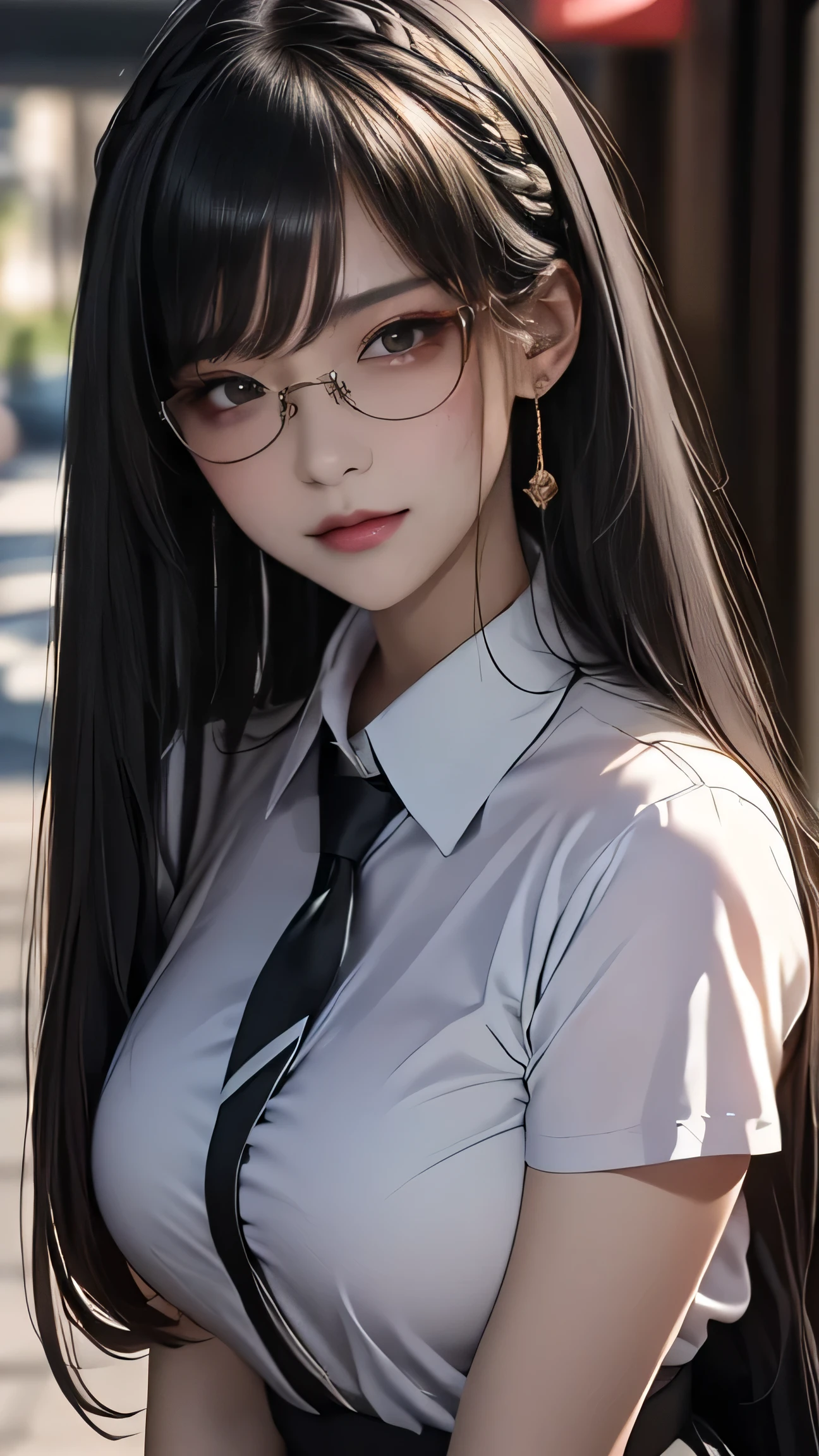 high school girl,(leaning forward:1.2),(random hairstyle),(Highest image quality,(8K), Ultra-realistic, Best Quality, High quality, High Definition, high quality texture, high detailing, Beautiful detailed, fine detailed, extremely details CG, Detailed texture, realistic representation of face, masterpiece, presence)