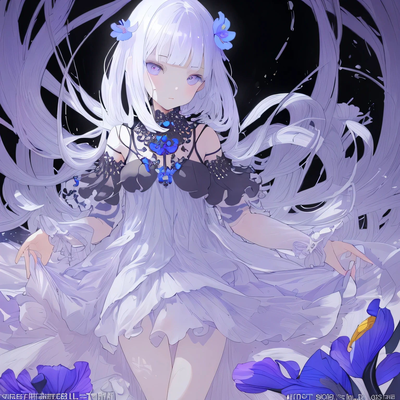 Anemone-themed artwork in pale ink, ((highest quality)), High resolution, 8k, Cinematic Light, High Contrast, Written boundary depth, Strong brilliance, Detailed Background, One Girl, cute, fine grain, Shining Eyes, Detailed Iris,suspicious、Sweet smell、attractive、Alluring、Grown-up、Sexy