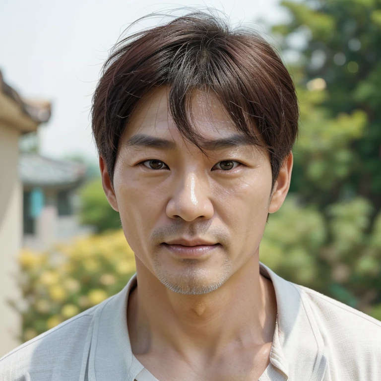 korean,male,43 years old,Handsome,clear-eyed,16k high definition,Sunny weather,neat hair