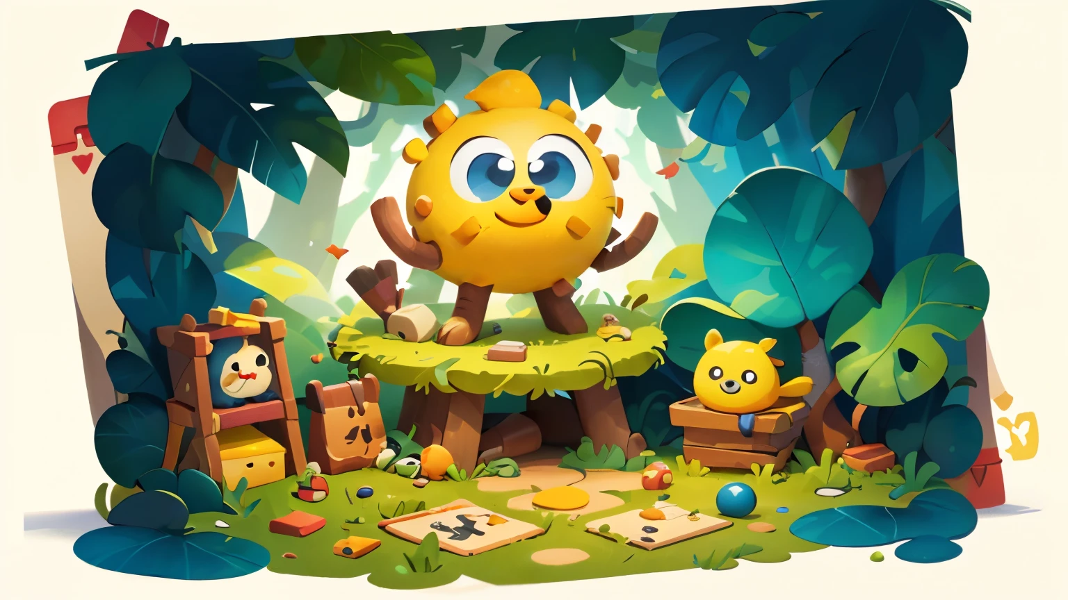 masterpiece,best quality,Cartoon,Game card drawing activity background