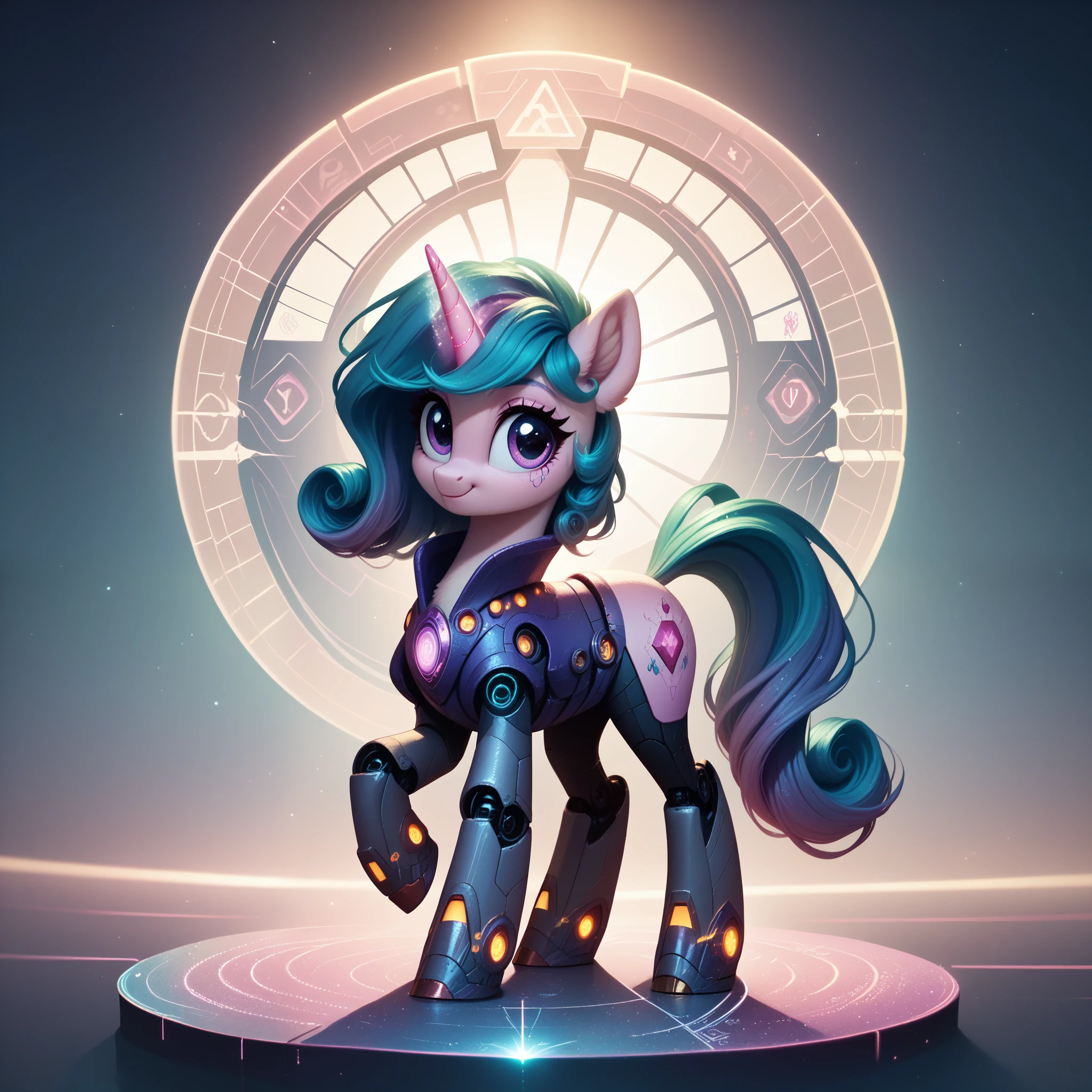  score_9,score_8_up,score_7_up,score_6_up, cute unicorn, futuristic fashion, glowing backlight, glitter, whimsical, enchanted, magical, fantasy art concept, intricate details, 