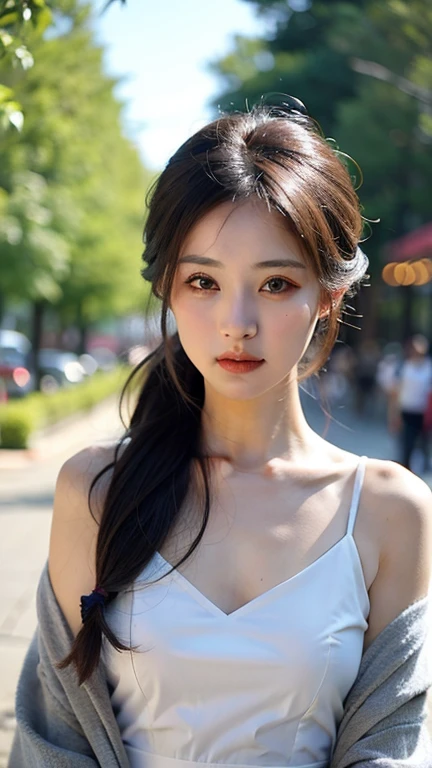 (girl: 1.5), Lace, ribbon, Hanfu, (masterpiece, Side light, 精美of and 美麗of Gray Eyes: 1.2), masterpiece, 实际of, 发光of眼睛, 闪亮of头发, Black Hair, 有光泽of皮肤, celibate, of, Bare shoulders, 精美of, 美麗of, garden, Flowers, 飄動of花瓣, ((Best image quality, 8k, masterpiece:1.3)), 1 Girl, 有纤细腹肌of美丽女人:1.3, (casual hairstyle), Princess dress:1.1, Super thin face, 细致of眼睛, Double eyelids,Smile,Home