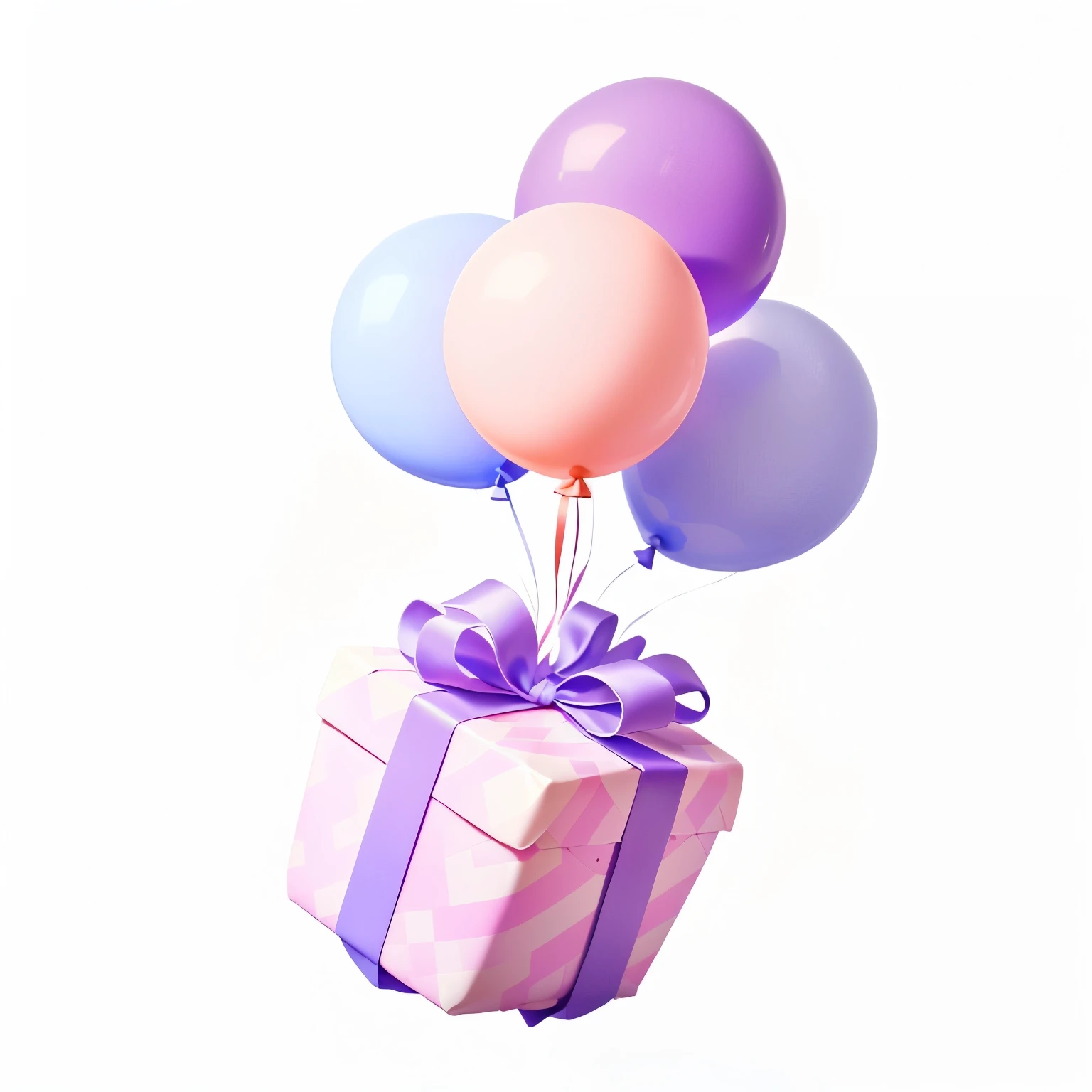 balloon, birthday wrapped，Gift, 软Rendering, WebGLRendering, Lovely，C4D, Voxel Art, Gift, balloon, balloon,Rendering, balloon