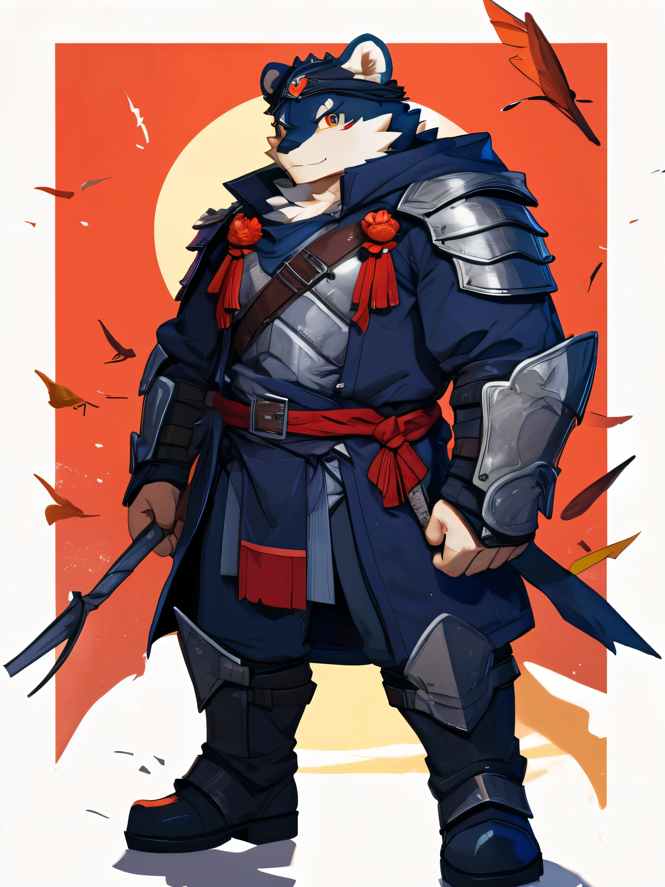 nj5furry，kemono，full-length portrait，anthro，hi res，male，juvenile，strong，Knight armor，Heavily armored warriors，Black Bear，Fluffy hair，Golden Eyes，Detailed eyes，Delicate eyes，Extremely high detail，8k high definition characters，optimistic and cheerful，Fighting Stance
