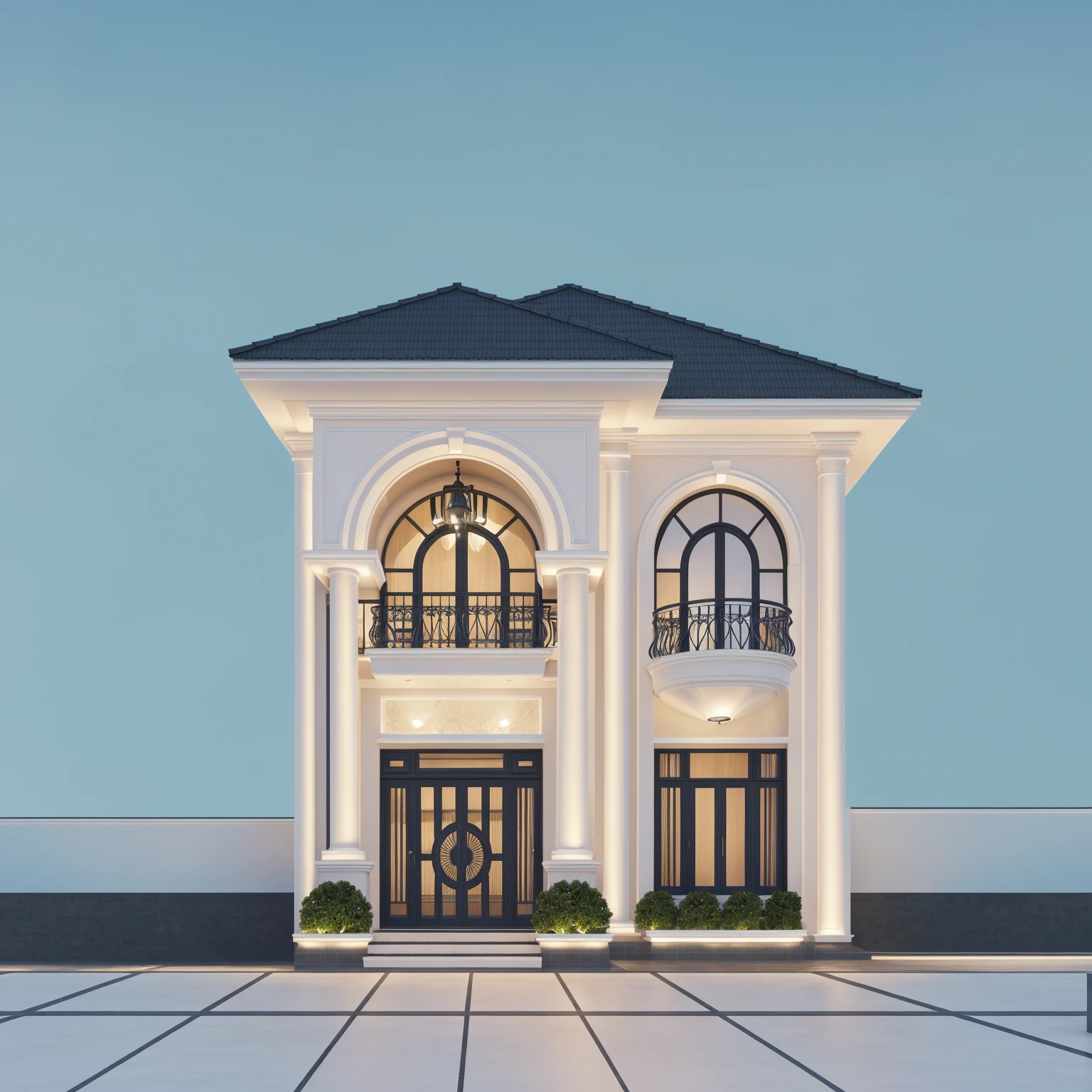 PLATFORM KTHOUSE, 1 morden villa, slope roof, main material of villa about build color wall:1.2 glass panel:1.1 and stone:1.2, 1large yard, 1 road runs in front of the house, (RAW photo, real, best quality, masterpiece:1.2), look morden minimalist, 1 road in front of the house, dynamic lighting:1.3, (hyper realistic, photo-realistic:1.2), high quality, (dark lighting:1.2), perfect lighting, archdaily, no human, light at 12 noon, light in door:1.2