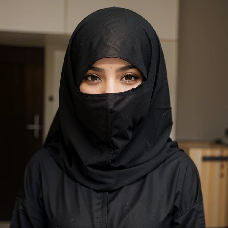 Girl muslimah niqab black
