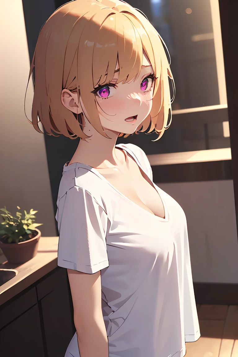 ((highest quality)), ((masterpiece)), ((Perfect Face))、((Cowboy Shot))、Blonde、Bobcut、orgasm、Flushed face、Sweaty all over、Ahegao、Sportswear