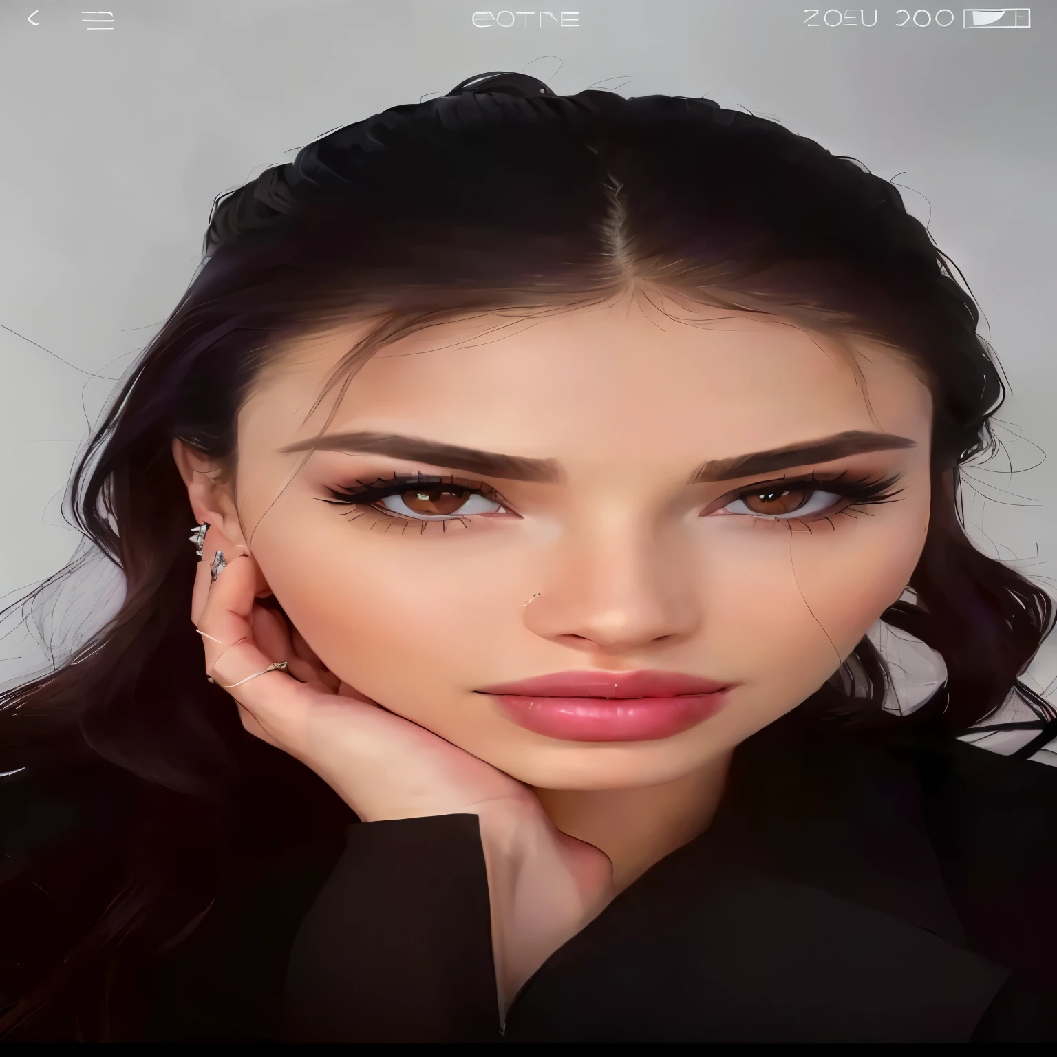 eine Nahaufnahme einer Frau mit rosa Lippenstift und schwarzer Jacke, sexy Gesicht mit vollem Make-up, beautiful latina face, Portrait of Sophie Mudd, dicke Lippen, Full face close up portrait, photorealistic beautiful face, makelloses Gesicht, perfekt detailliertes Gesicht, Beautiful and realistic face, perfektes Gesicht und Augen, detailliertes und perfektes Gesicht, hyper-realistic beautiful face, Violette Myers