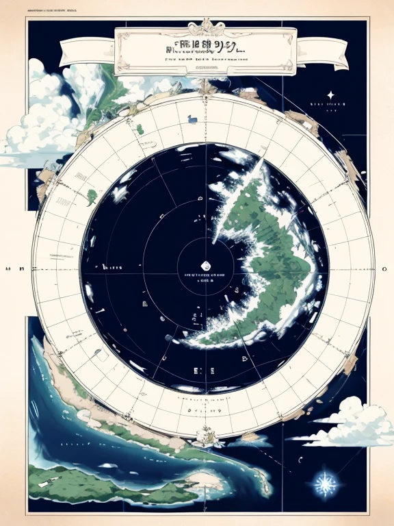 Imaginary Map、Mercator projection、Otherworldly fantasy、Simple、One Island,