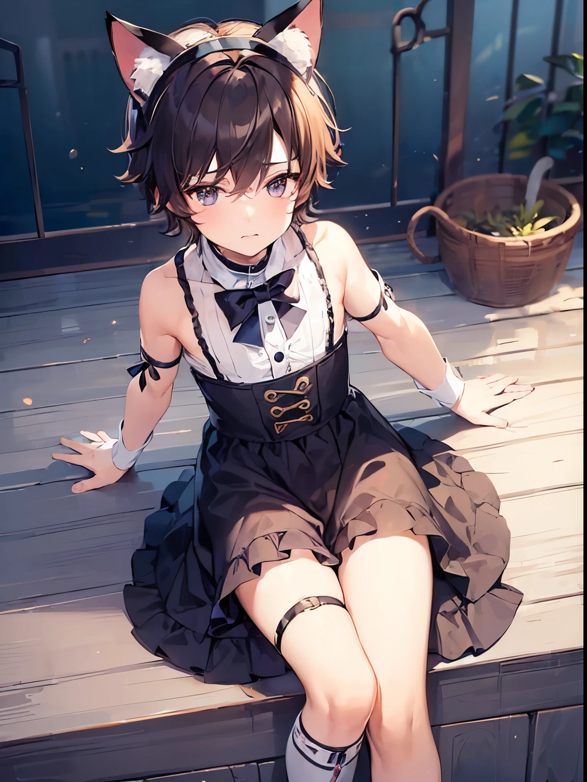 (((Boy with cat ears))), 8k, ((best quality)), 7 yease old, very cute