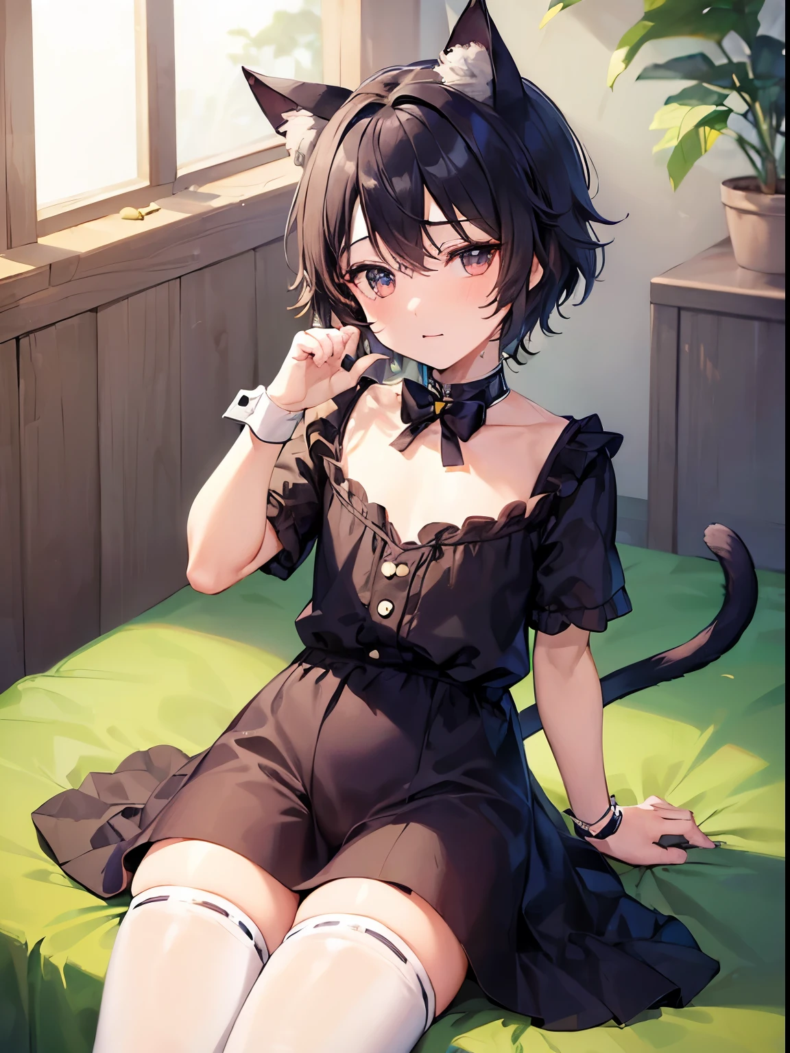 (((Boy with cat ears))), 8k, ((best quality)), 7 yease old, very cute