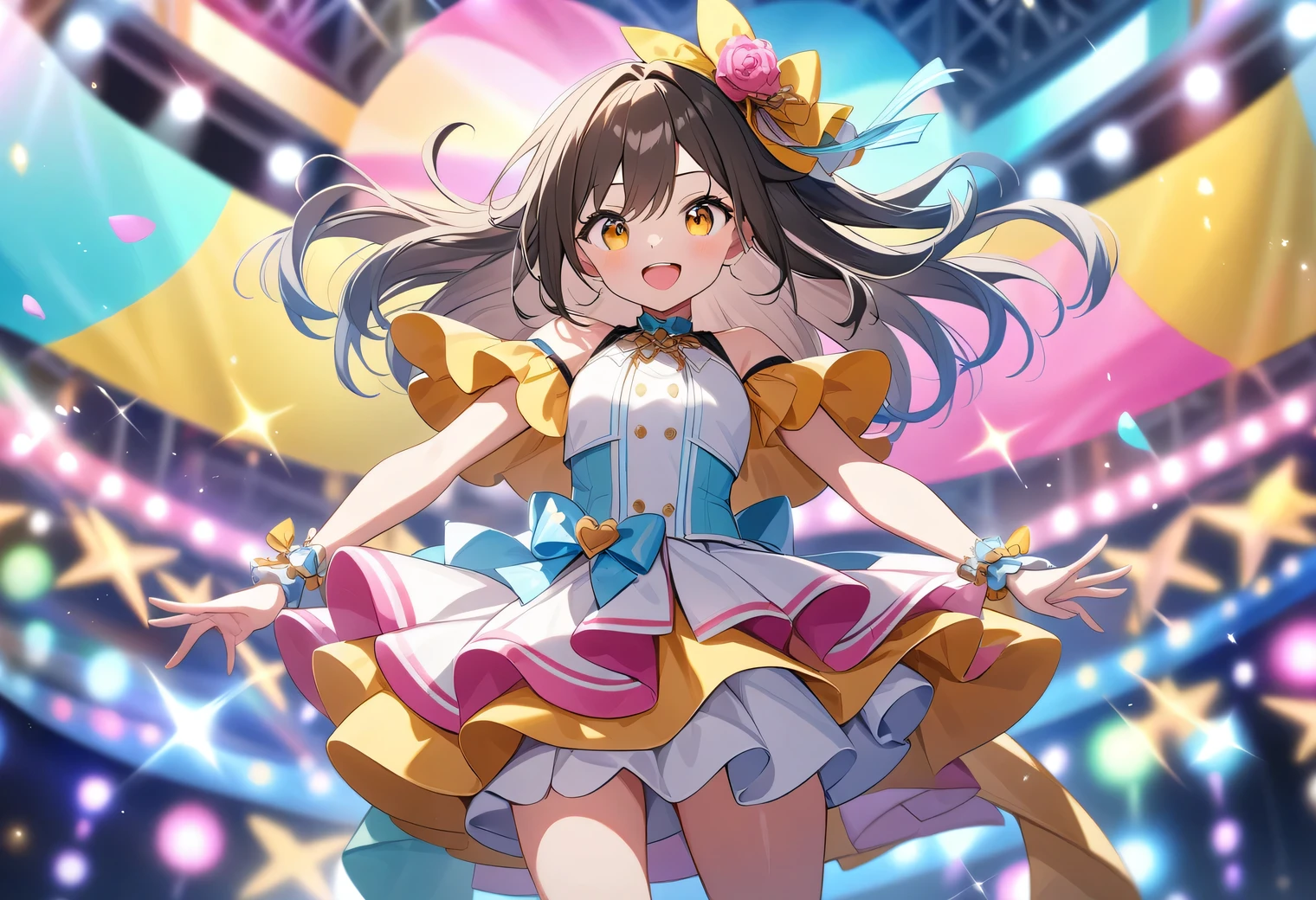 Idol Stage, Idol Stage anime, cute, beautiful, colorful, bright, detailed, clear, high texture smoothing, high resolution 32k