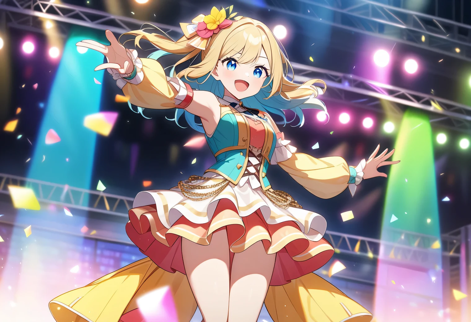 Idol Stage, Idol Stage anime, cute, beautiful, colorful, bright, detailed, clear, high texture smoothing, high resolution 32k