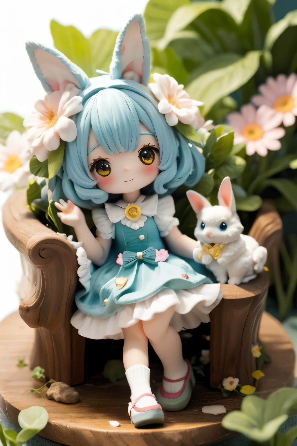 Surrealism、dream-like、 Cute rabbit、Fantasy creatures