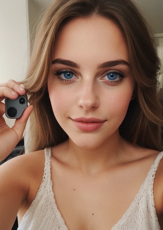 a selfie of a pretty young woman, taken with iphone camera