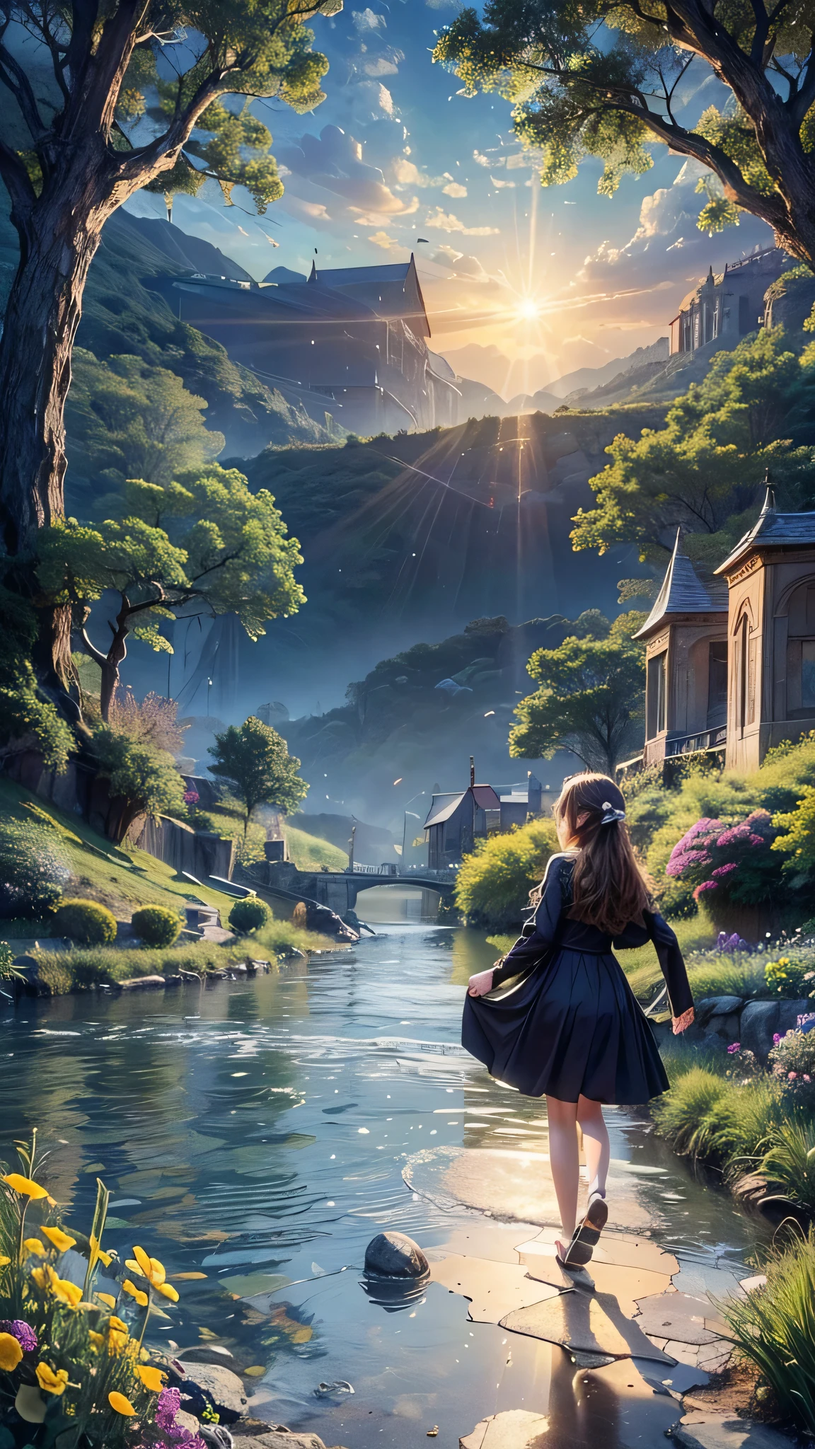 original, (masterpiece), (shape), (Very nice and beautiful), (Perfect detail), (Unity CG 8K Wallpaper:1.05), (Beautiful and vivid background:1.25), (Written boundary depth:0.7),One Girl,Fun Shy , (Stand along the river:1.15).(Hair blowing in the wind:1.1),Butterflies are flying around, (moonlight:0.6), wood, (summer), (night:1.2), (close:0.35), (gloves:0.8), alone ,