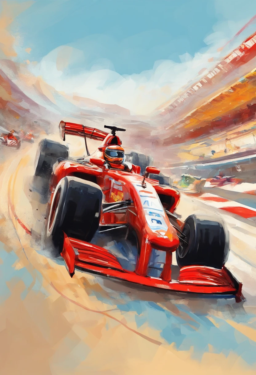 Three cartoon characters are riding on a track with helmets, New AI race, Alien racing drivers, f 1, race, helmet instead of head, helmet is off, Drivers, Ferrari, Formula 1, F1 cars blurred on the background, 🔞🤡, 🐋 as 🐘 as 🤖 as 👽 as 🐳, official modern animation, cognitohazard, anime, pixelized, kids cartoon, kawaii, racing, kart, Roliman, speedway, raceway, retro, arcade, game