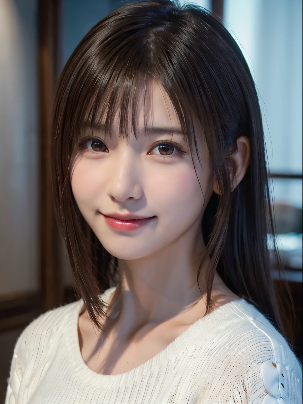 1young girl, long hair, brown eyes, (smile slightly, Innocent and cute expression), model, Enchanting, Sublime, Ethereal, fantastic, extremely detailed CG unified 8k wallpaper, High-definition raw color photos, professional photography, indoors, (Stuffed toy shop, surrounded by lots of stuffed), (Bokeh), depth of fields,
