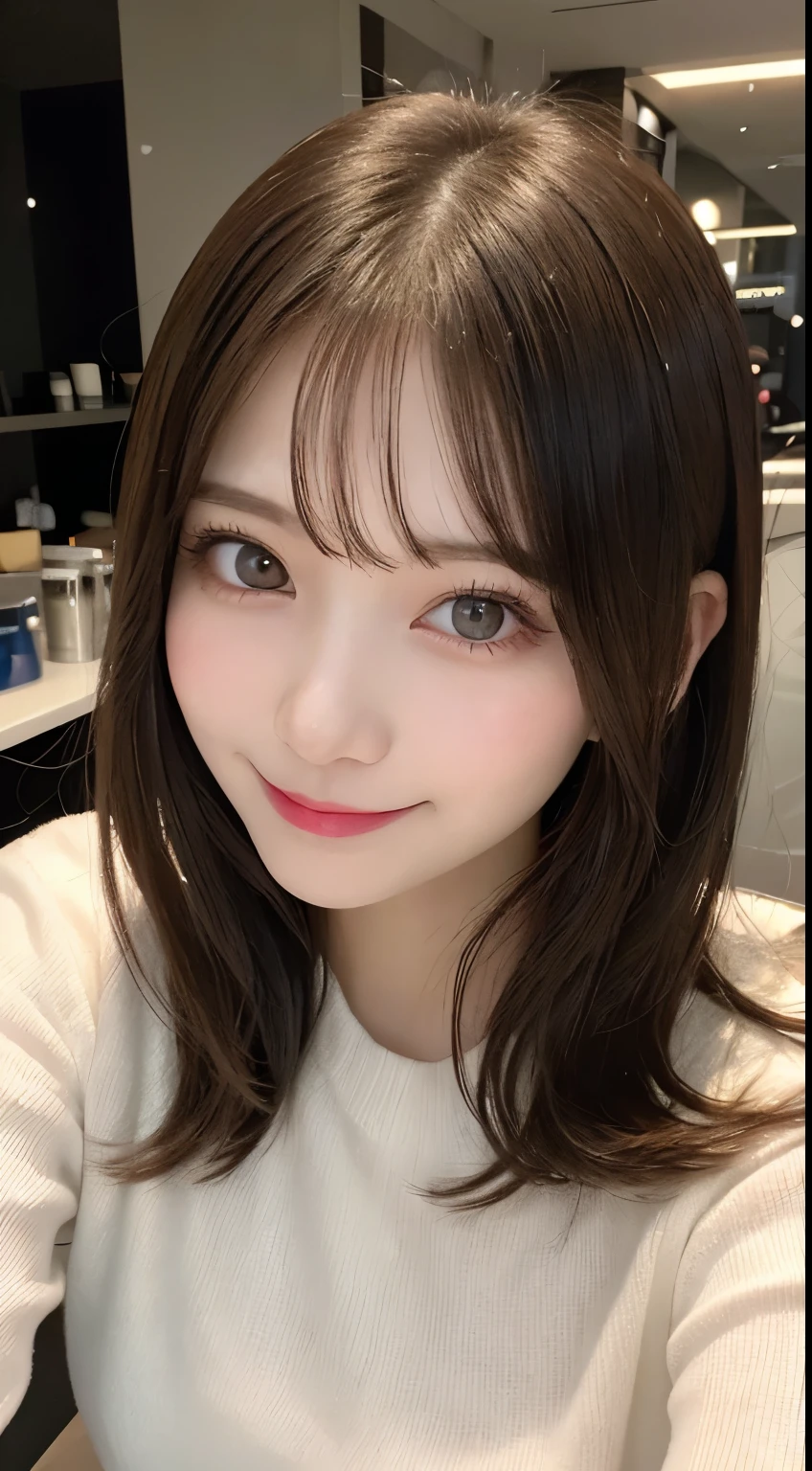 Tabletop, highest quality, shape, Very detailed, finely, High resolution, 8k wallpaper, 完璧なダイナミックな構shape, Beautiful and detailed,ランダムなcute髪,,Natural color lip, Bold sexy pose,smile、20-year-old girl、cute、Looking at the camera,Always blur the background,Perfect and beautiful face,Slim face and figure,Big eyes、Putting on gal makeup,Small face,Shooting from below、smile,Blurred Background,Elegant feminine face、cyber punkファッション、smile、Change pose randomly、Randomly change the shooting angle and position、cyber punk