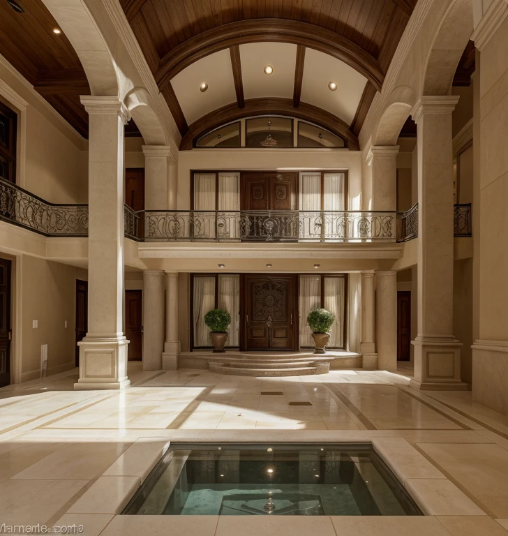 design luxury house Certainly! Here's a detailed design concept for a luxurious house:
**Exterior Design:**
- The house boasts a grand entrance with a porte-cochère and a sweeping driveway lined with manicured gardens.
- The exterior facade features a blend of classical and contemporary architectural elements, with columns, arches, and large windows adorned with ornate trimmings.
- High-quality materials such as marble, granite, and premium wood are used throughout the exterior, giving it a timeless and elegant appearance.
- The landscaping is meticulously designed, with lush lawns, exotic plants, and water features adding to the overall sense of luxury.
**Interior Design:**
- The foyer welcomes guests with a grand staircase adorned with a custom-made chandelier and intricate railings.
- The living spaces are characterized by high ceilings, expansive windows, and an open floor plan, creating a sense of airiness and sophistication.
- Each room is tastefully decorated with a mix of contemporary and classic furnishings, luxurious fabrics, and carefully curated artwork and decor.
- The kitchen is a chef's dream, equipped with top-of-the-line appliances, custom cabinetry, and a spacious island for food preparation and entertaining.
- The master suite is a private oasis, featuring a large bedroom with a fireplace, a luxurious en-suite bathroom with a soaking tub and steam shower, and a walk-in closet with custom-built storage solutions.
- Additional amenities include a home theater, a wine cellar, a gym, and a spa with a sauna and hot tub.
**Functionality:**
- The house is equipped with the latest smart home technology, allowing homeowners to control lighting, temperature, security, and entertainment systems with ease.
- Energy-efficient features such as LED lighting, solar panels, and high-performance insulation are incorporated to reduce energy consumption and minimize environmental impact.
- Security features such as surveillance cameras, motion sensors