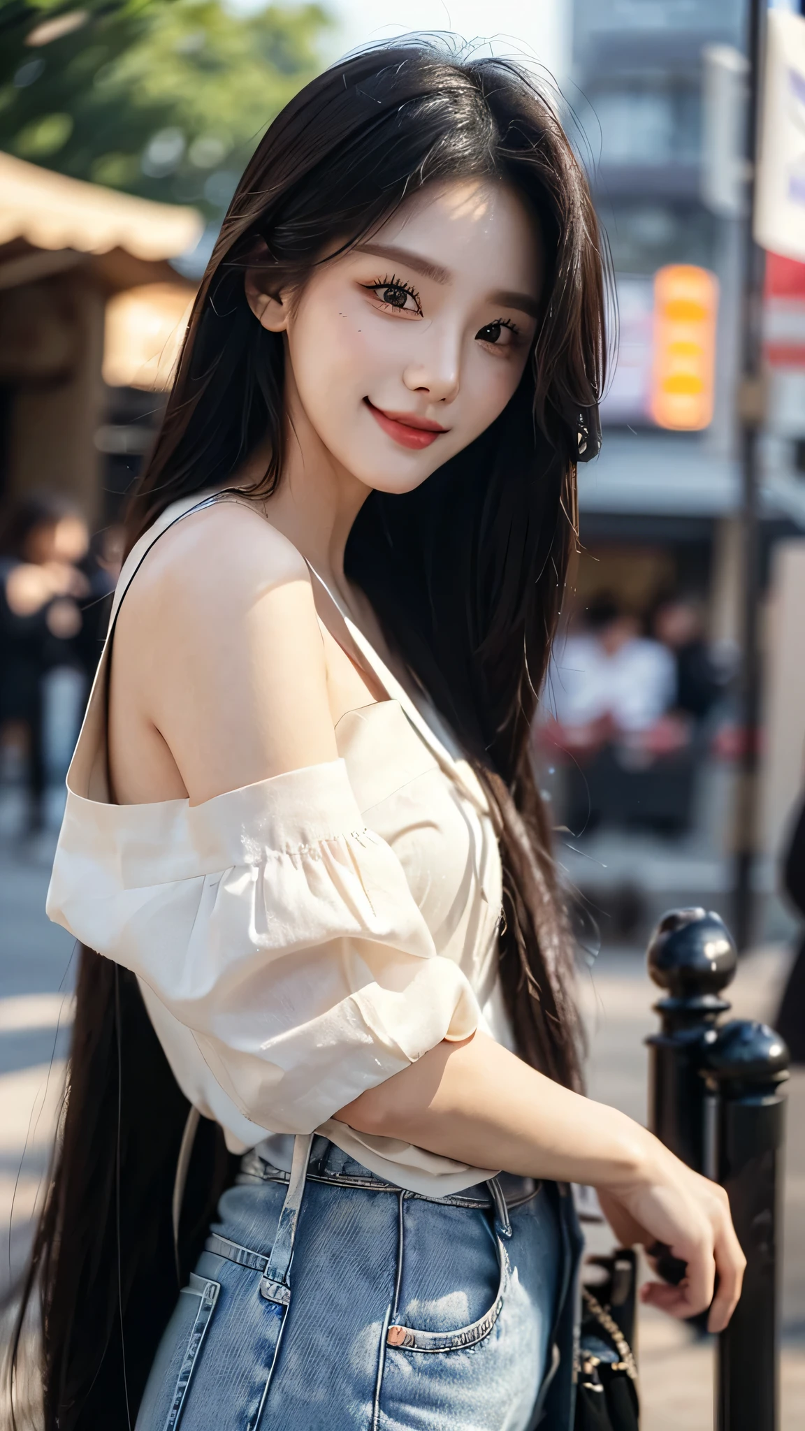 masterpiece、top-quality)、1 beutiful girl、(( plain clothes:1.1))、((Wearing black sunglasses )), (Detailed beautiful eyes), ((Detailed skin)) , ((Detailed beautiful hair))、((Smaller face))、((Neutral face))、((Face seen from the side))、((Light brown eyes))、((Korean Girl))、((18year old))、((cool lady))、((A shy smile on his face))、((Korean Makeup))、((elongated and sharp eyes))、((Happy dating))、((Shot from the same height as your face)、), ((CG rendering)), ((Blurred background)), ((deep shadow)), ((16K)), ((Very detailed)), ((wallpaper)), ((depth of field)), ((movie light)), (( Ray tracing)).