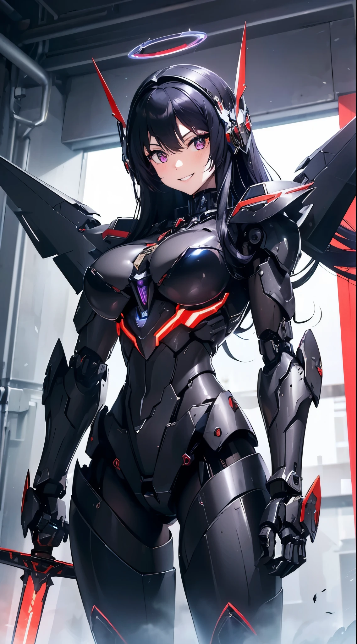 Eyes of the machine glowing red、Wicked Smile、