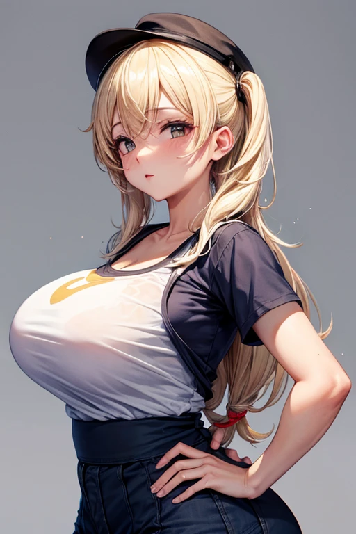 Mami francesa enorme con pechos grandes con camiseta blanca