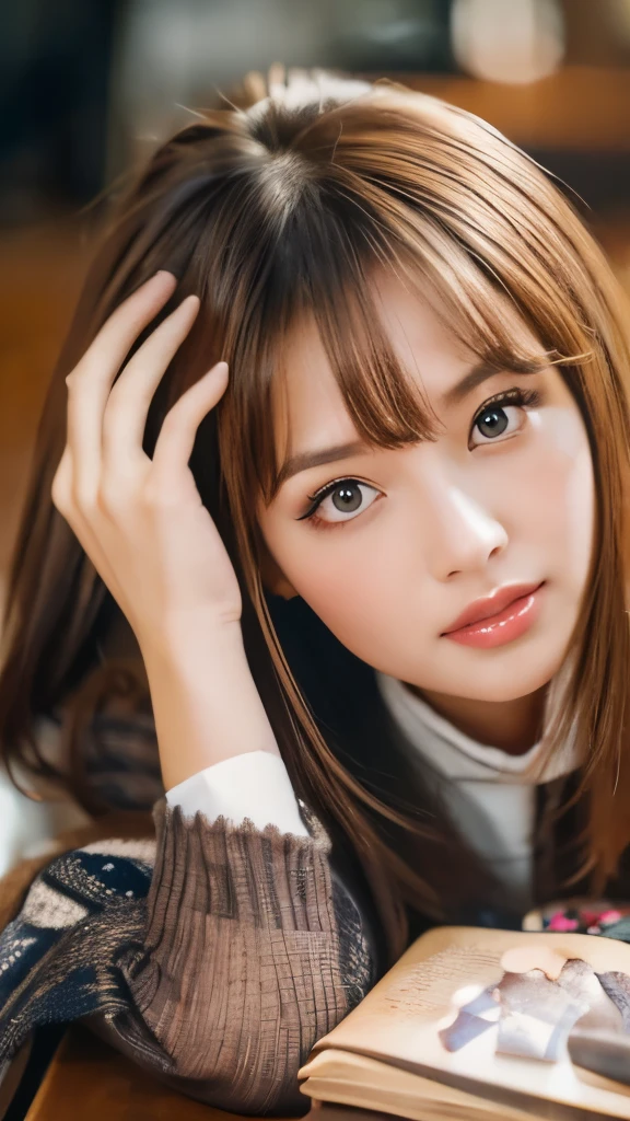 Best quality, 8k,  ,Masterpiece :1.3)), facing viewer,((full body1.2)) ,pretty woman, wide shot ,1girl, ,   , Milky Way,  , brown hair  , bangs,ultra-detailed face, highly detailed lips, detailed eyes, double eyelid
