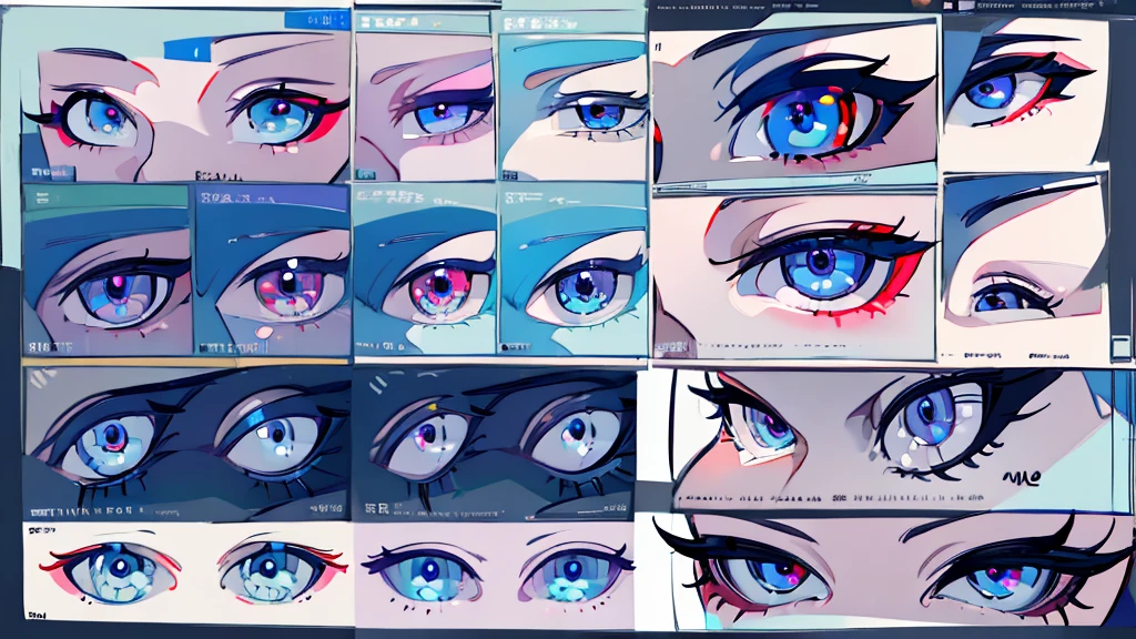 (Masterpiece,Highest quality,(Maximum details),(eye design sheet),blue eyes