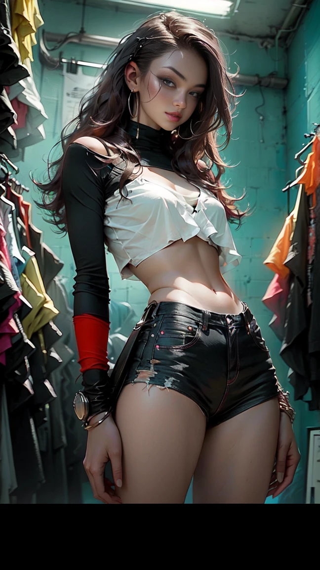 hermosa joven modelo Alemana, Modelos, profesional: 1.6, (mejor calidad, 4k, 8k, high resolution, Obra maestra: 1.2), ultra detallado, realista, estilo moderno, Moda elegante, tiro de cuerpo completo: 1.5, plano general: 1.5, elegante, ropa para modelar, accesorios, elegante pose de modelo, cabello moderno y hermoso, By the chestnut, vistoso, fondo negrita, studio lighting, dynamic and elegante pose