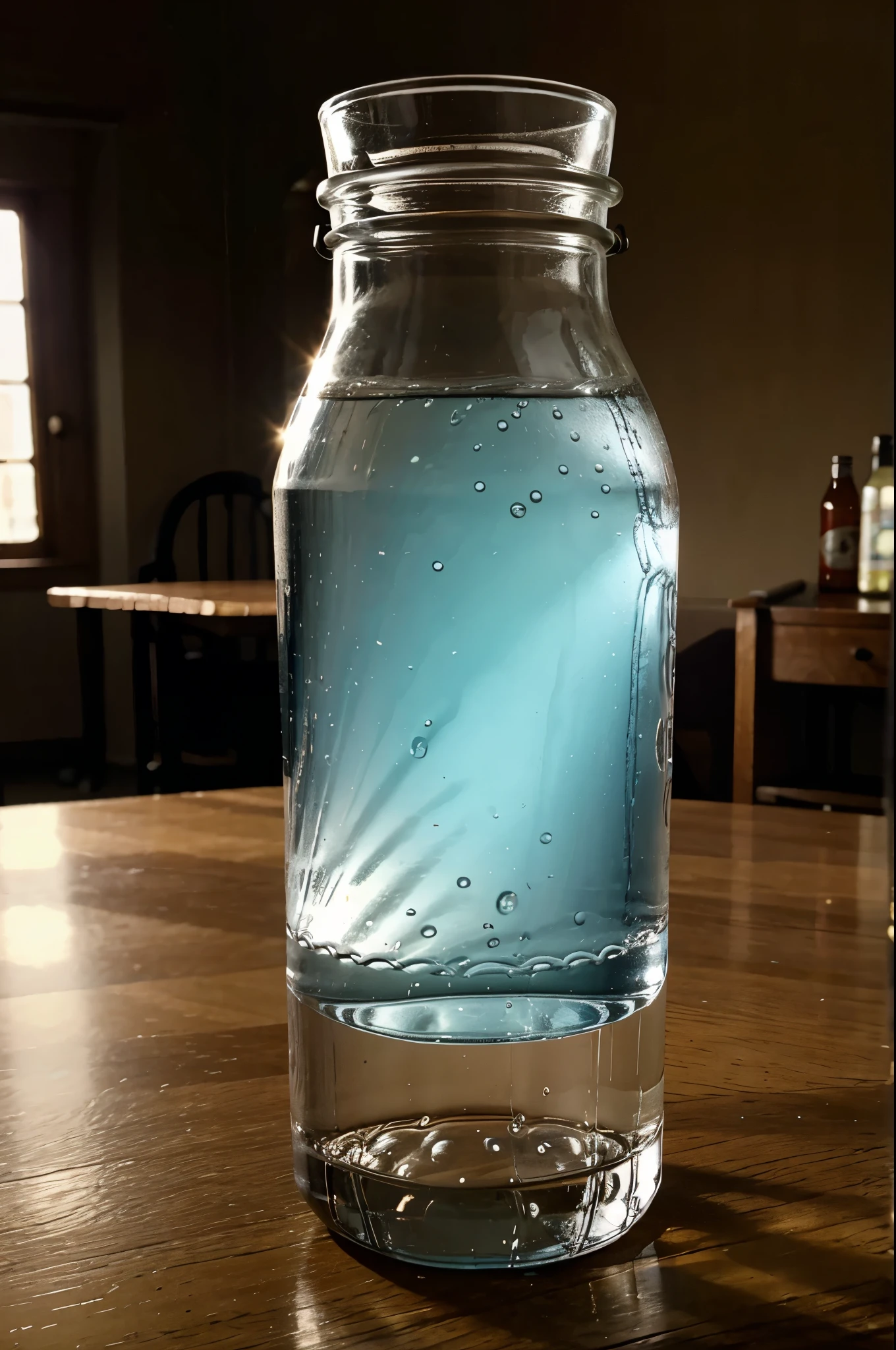 Bottle water on table