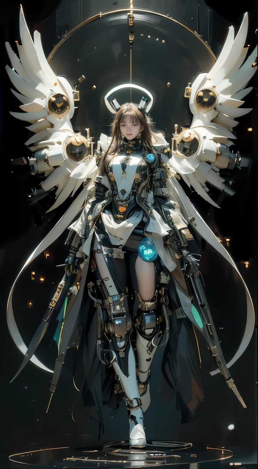 masterpiece, best quality, extremely detailed, portrait,Japaese android girl,Plump,a bit chubby,control panels,android,Droid,Mechanical Hand, ,Robot arms and legs, Black hair,Mechanical body,Blunt bangs,White Robotics Parts,perfect robot woman,Charging spot,Long Tube,A thick cable was connected to her neck,perfect mechanical body,white robotics body,future assembly plant,white body,She has repaired,black sponge joints,android assembly plant,android,laboratory,perfect machine body,white robot body,blue eyes