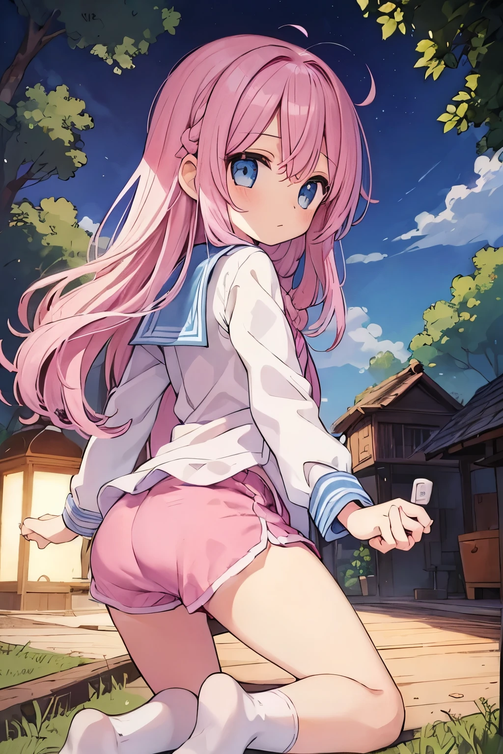 Pink culotte shorts