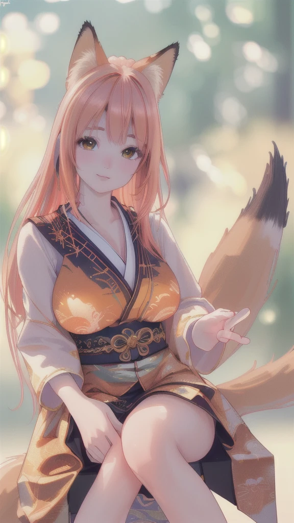 (best quality,4k,8k,highres,masterpiece:1.2),ultra-detailed,(realistic,photorealistic,photo-realistic:1.37),vivid colors,bokeh,fox spirit,beautiful detailed