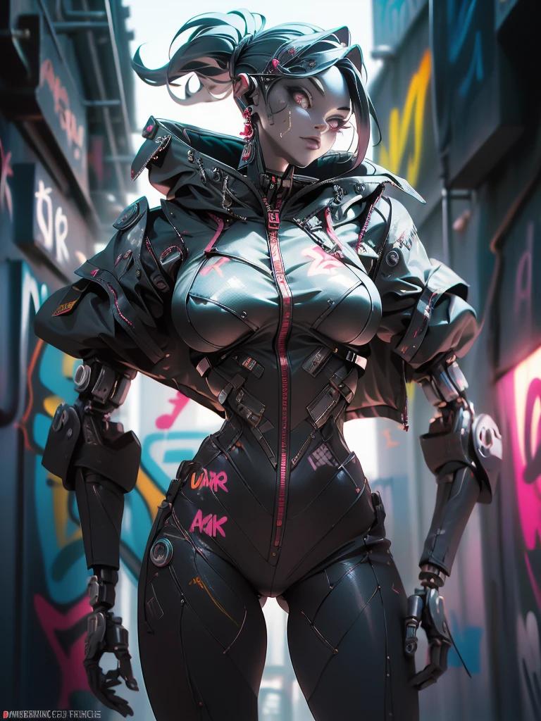 Hint for this topic: (One cyborg girl, Harajuku jacket, tight-fitting overalls, cyberpunk ((combat armor)), (graffiti: 1.5), standing in cyberpunk street, dynamic pose, looking at the viewer, armband, head tilt, black hair, sea green eyes). “black, death scythe, hellish horror, view, torn clothes, looking down, illustrations, high resolution, ultra detail, dark fantasy, sharp focus, vibrant colors, dramatic lighting, bokeh.” ". female robot pilot, mechanical creature, electronic wires transmit computer nerves, girl's face, dystopian surrealism, Alex Rice Zdzisaw Beksinski Giger, very intricate details, Chinese woman demon, deep glowing eyes contain galaxies, head contains nebula, deep aesthetics, concept art, carved silver circuits, diodes, resistors, semiconductors, ornate.