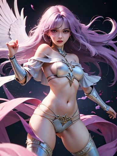 a nude female figure, detailed anatomy, flawless skin, beautiful facial features, long Pinkpurple hair, graceful pose, natural lighting, photorealistic, 8k, masterpiece, high quality, intricate details, realistic, cinematic composition, (FULLNUDE) , NUDEFULLBODY,