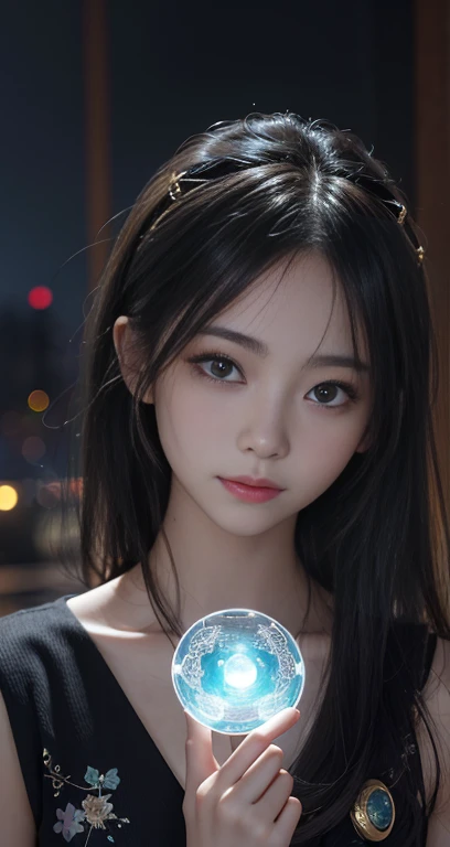 masterpiece, 1peopleの美しい女の子, detailed, highest quality, 超A high resolution, (reality: 1.4), Original photo, 1peopleの少女, Light, Laughter, Japanese, アジアの美people,  clean, Super beautiful, Small young face, Beautiful skins, Slender, Cyberpunk Background, (超reality的な), (High resolution), (8k), (非常にdetailedな), (Best illustrations), (Beautiful and detailed eyes), (超detailedな), (wallpaper), (detailedな顔), Viewers&#39; Perspective, 細かいdetailed, detailedな顔、Pure Erotic Face Ace_v1、Laughter、46 point diagonal bangs、Look straight ahead、Proper(fashionable、colorful、Date Dress)、Body facing forward、Photo Real、Seeing this makes me smile with happiness、１people