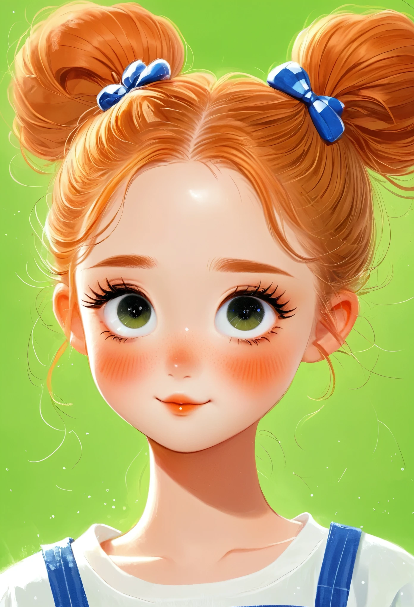 There is one with a ponytail， Orange Hair, Cute digital painting, Cute digital art, Beautifully detailed digital art, Realistic cute girl drawing, cute cartoon character, Kawaii realistic portrait, cute cartoon, Young cute face, cute portrait, cute cartoon, Digital Cartoon Art, Cute kawaii girl, Lovely characters, portrait cute delicate face, Cute expressions,（avatar,Sportswear）,Big head and cartoon characters,