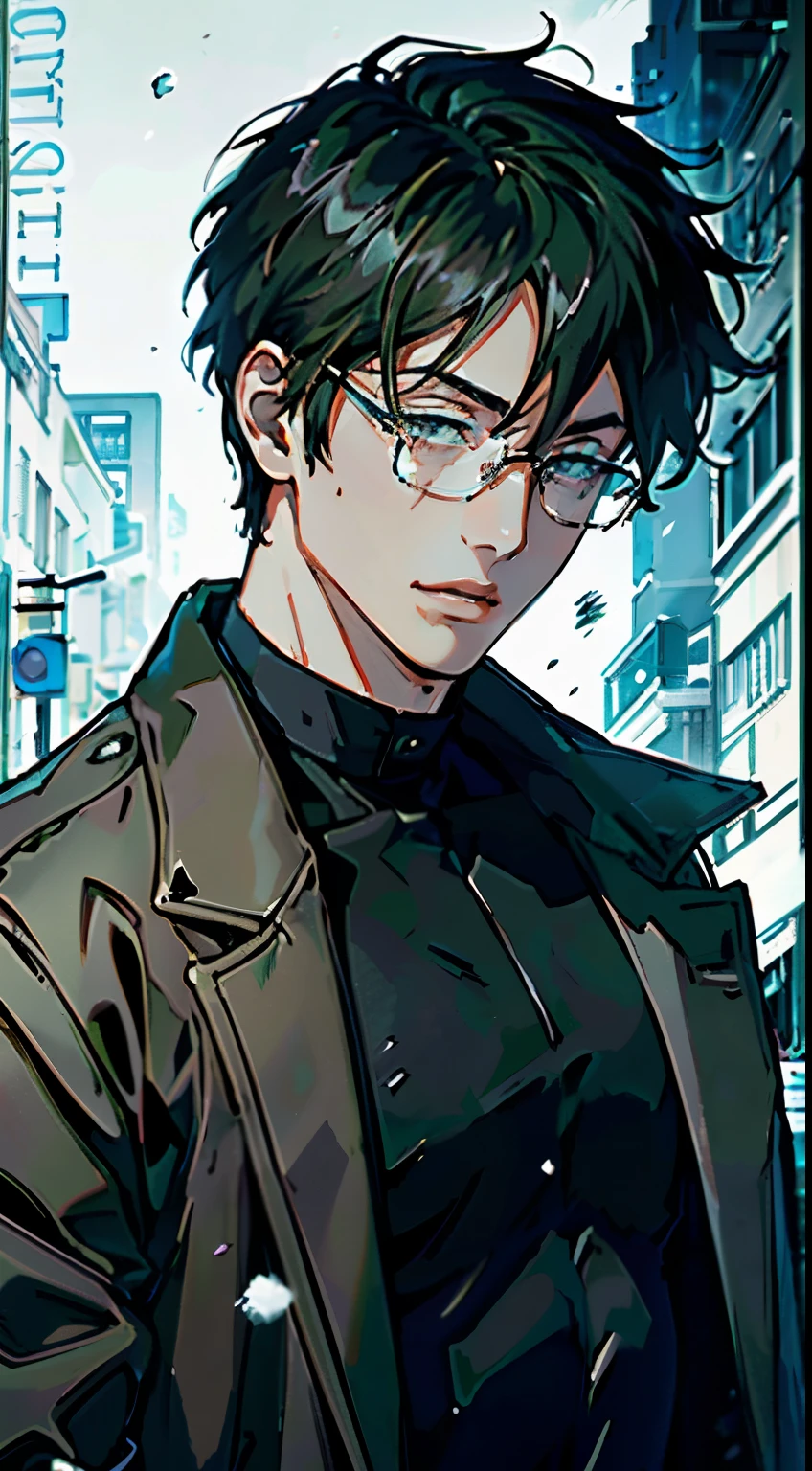 male性的な, logic, logic肉質, 25 years old male,young,1 person,(((1 man,1 person, 1 man, 1 person,male,male性的な,性別male性,Handsome,Enfoque male性的な,))),Stubble,Flawlessボディ,Very delicate, beautiful and detailed face, Beautiful and fine details,short hair, Grey Eyes, Green Hair,Flawless顔,Brown Hair, Nice hairstyle,(Flawless手, Five Fingers), Flawlessプロポーション, ((Detailed face)),
They're laughing,Expressive eyes,
(Super detailed:1.3), Beautiful subtle shine, finely, Super detailed,
Otaku,((Glasses)),
(Open Court, European Fashion,shelter, Cowboys,White shirt, male性的な特徴, Modern style,Ropa de winter),(((Brown fur coat, Brown fur coatスーツ, with a Brown fur coat:1.3,茶色のwinter用コート))),(Costume details,Detailed clothing),
(Dynamic pose:1.0),Solo Focus,Embarrassing,Centered,Scale to fit dimensions,Three-part method,
evening,Holiday village background,winter,Tormenta de snow en el fondo,(Pinewood),Detailed Background:1.25,snowが積もった,Mucha snow, snow,snowに覆われた森の背景,(((Copos de snow brillantes,Bright details))),Christmas tree,
(Best Quality),(High resolution),(Sharp focus),(Super detailed),(Very detailed),(This is a very high quality illustration.),8k_wallpaper,(CG 8k Very detailed),(Extremely detailed 8K CG),((Hyper super super detailed perfect piece)),Flawless,(((masterpiece))),figure,Bright colors,(Complex),High Contrast,Selective lighting,Double Exposure,High resolution (High Dymaleic Range),Post-processing,Background Blur,