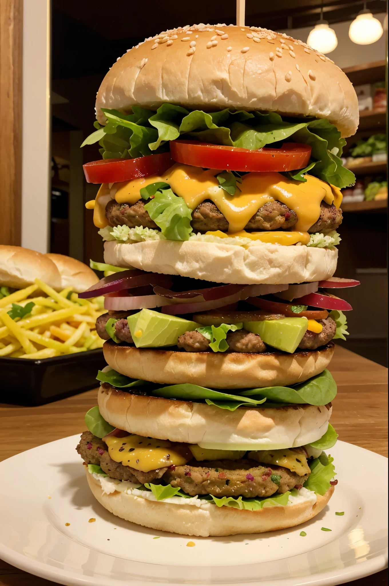 menu that align with customer preferences and promote a healthy lifestyle, like more salad options, alternativas vegetarianas/veganas y opciones de desayuno nutritivas.
Crea una hamburguesa que se alinee a anterior 

