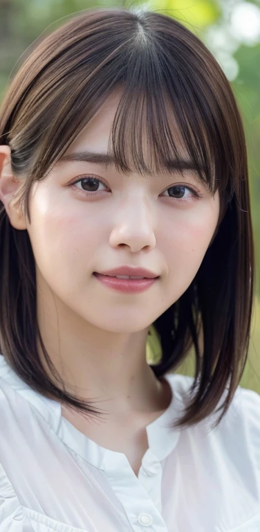 (8k), (highest quality: 1.2), (Realistic), (Realistic: 1.37), Ultra-high resolution, 1 girl, Head to knee photo、cute, smile, Mouth closed, Beautiful details, Beautiful Nose, whole body, Wet Hair, Large Breasts、Saggy breasts、Soft Breasts、Overflowing breasts、Voluptuous thighs、dolly make、Odd Eye、Heterochromia iridis