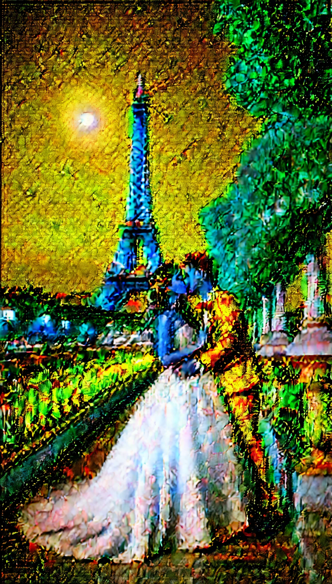 (an ultra realistic image of a) Newlyweds Ana and Miguel pose for photos in Paris on their honeymoon. Elegantly and relaxed poses. (best quality,42k,ultra-hd), romantic, vibrant colors, soft lighting, detailed expressions, beautiful scenery, iconic landmarks, joyful moments, stylish outfits, intimate connection, candid shots, perfect framing, dreamy atmosphere, (photography, portraits, travel), (French architecture, Eiffel Tower, Louvre Museum, Champs-Elysées), (moonlit night, starry sky), (kissing by the Seine River, holding hands in Montmartre), (cafe terrace, vintage streets), (emotional, tender, happy), (flower bouquet, wedding ring), (magnificent, unforgettable memories).