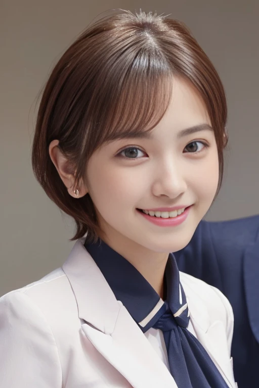 (highest quality,4K,8k,High resolution,masterpiece:1.5),Very detailed,(Realistic,photoRealistic,photo-Realistic:1.37) Portraiture,(A Young Japanese Girl With Incredibly slim body:2.0),(slender arms:1.5).(Her face looks Very Ultra baby-like:2.0),
(Images of her alone:2.0),(Cute Breasts:1.8),(Close-up of her eyes:2.0),(Impressive Features,Super cute and a big idol-like smile:2.0),(Ultra beautiful even left and right eyes with a clear expression:2.0),Beautifully shaped eyebrows,Captivating gaze, natural pink lips,Perfect white skin,Subtle shading,Realistic rendering,(She is wearing a (navy:1.0) business suit:2.0),(Super Short Red Hair:1.5),The golden sunlight gently illuminates the landscape.,Elegant and graceful posture,Create a quiet and serene atmosphere,She is in the operating room.(She is masturbating and has an erotic smile on her face, in a state of ecstasy and orgasm:1.25).